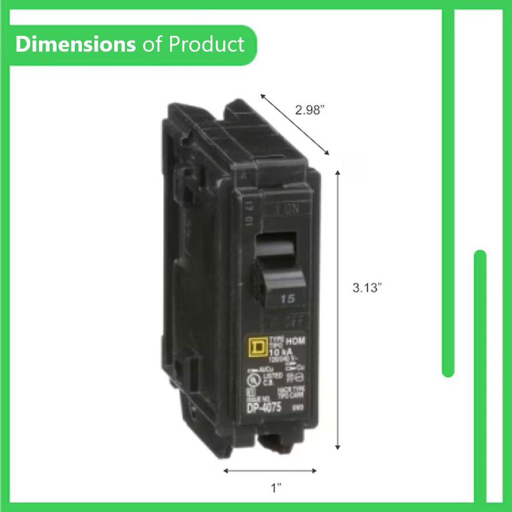 Square D Homeline 15 Amp Circuit Breaker - 1-Pole (HOM115)