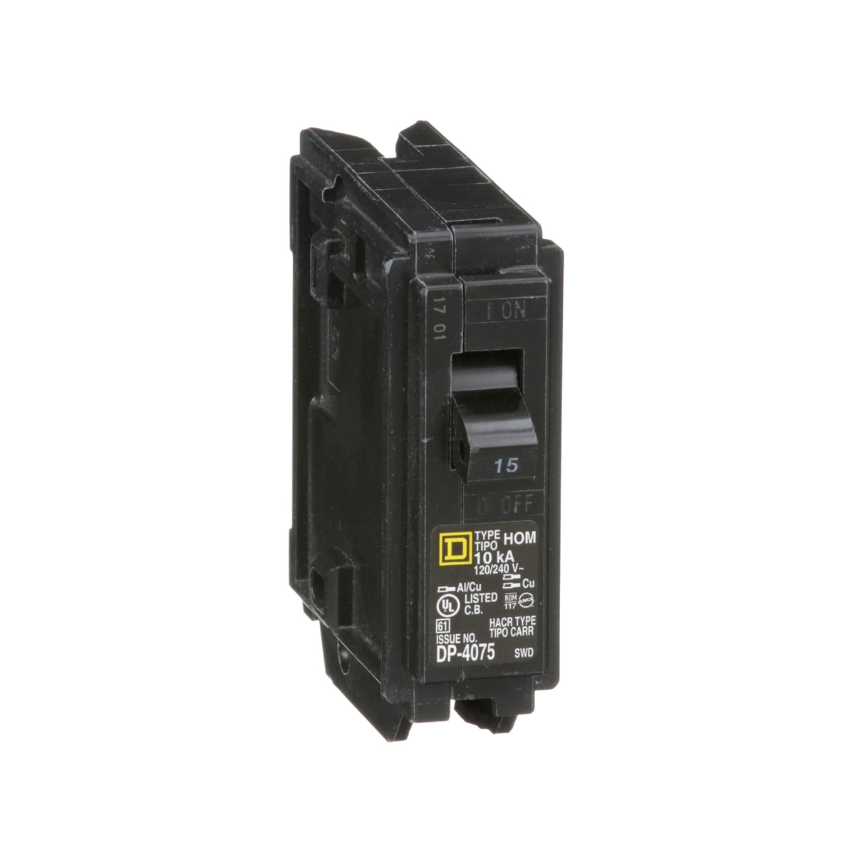 Square D HOM115 Homeline Single Pole Miniature Circuit Breaker (120V, 15A)