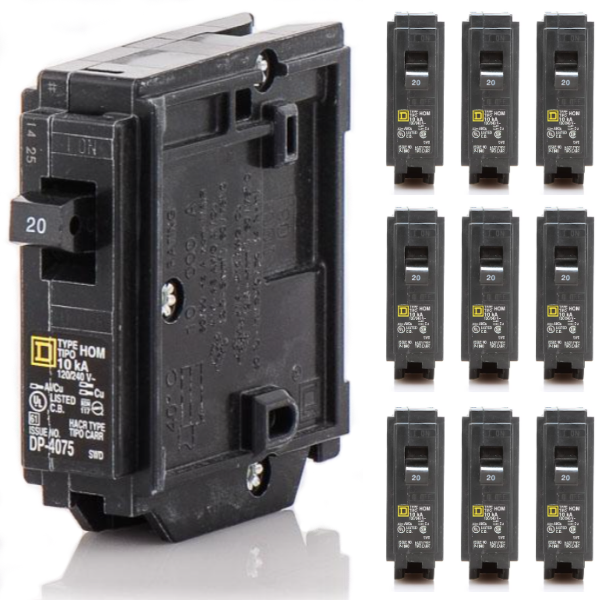 Square D Homeline 20 Amp Circuit Breaker - 1-Pole (HOM120)