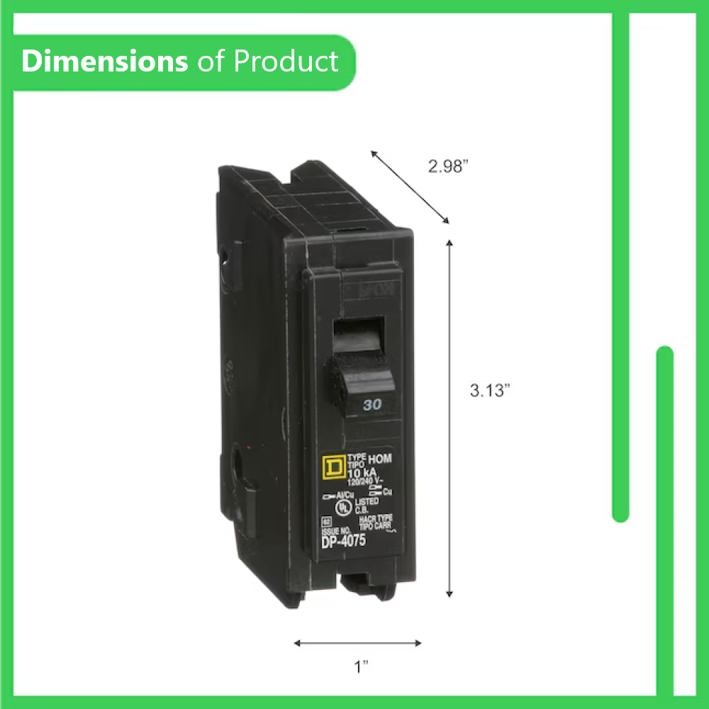 Square D Homeline 30 Amp Circuit Breaker - 1-Pole (HOM130)