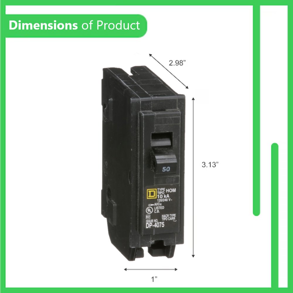 Square D Homeline 50 Amp Circuit Breaker - 1-Pole (HOM150)