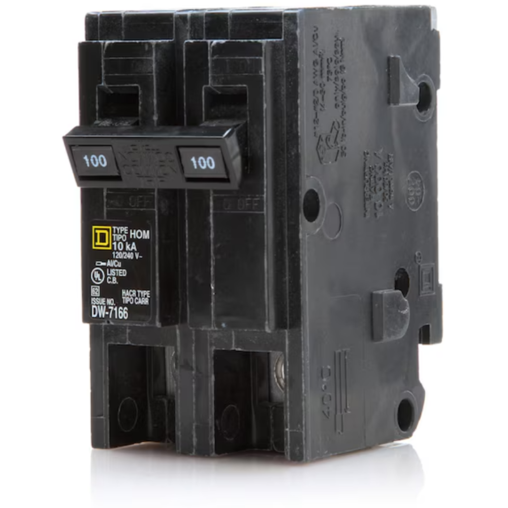 Square D HOM2100 Homeline 100 Amp Miniature Circuit Breaker 2 Pole (120/240V, 100A)