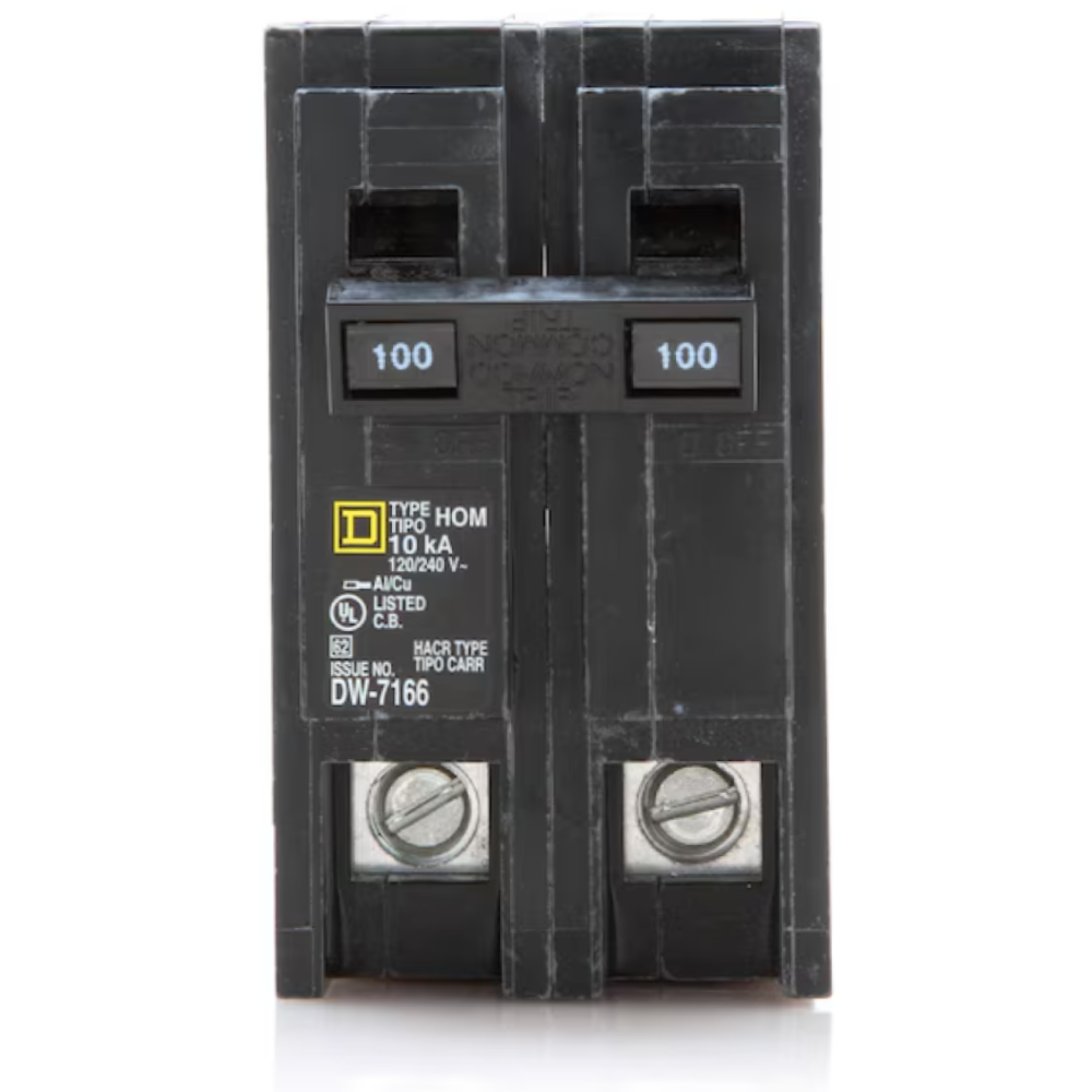 Square D HOM2100 Homeline 100 Amp Miniature Circuit Breaker 2 Pole (120/240V, 100A)