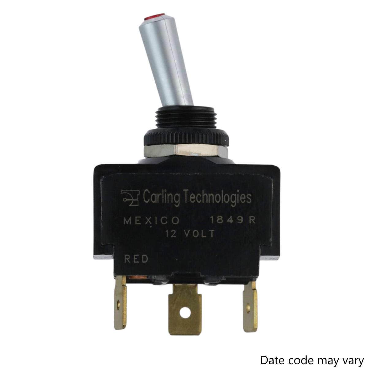 12V Waterproof Marine Toggle Rocker Switch Kit, Genuine OEM Carling Marine Grade SPST On-Off Maintained, Red Lighted 15A Heavy Duty 3-Pin Panel Sealed for Boat Dash & Automotive