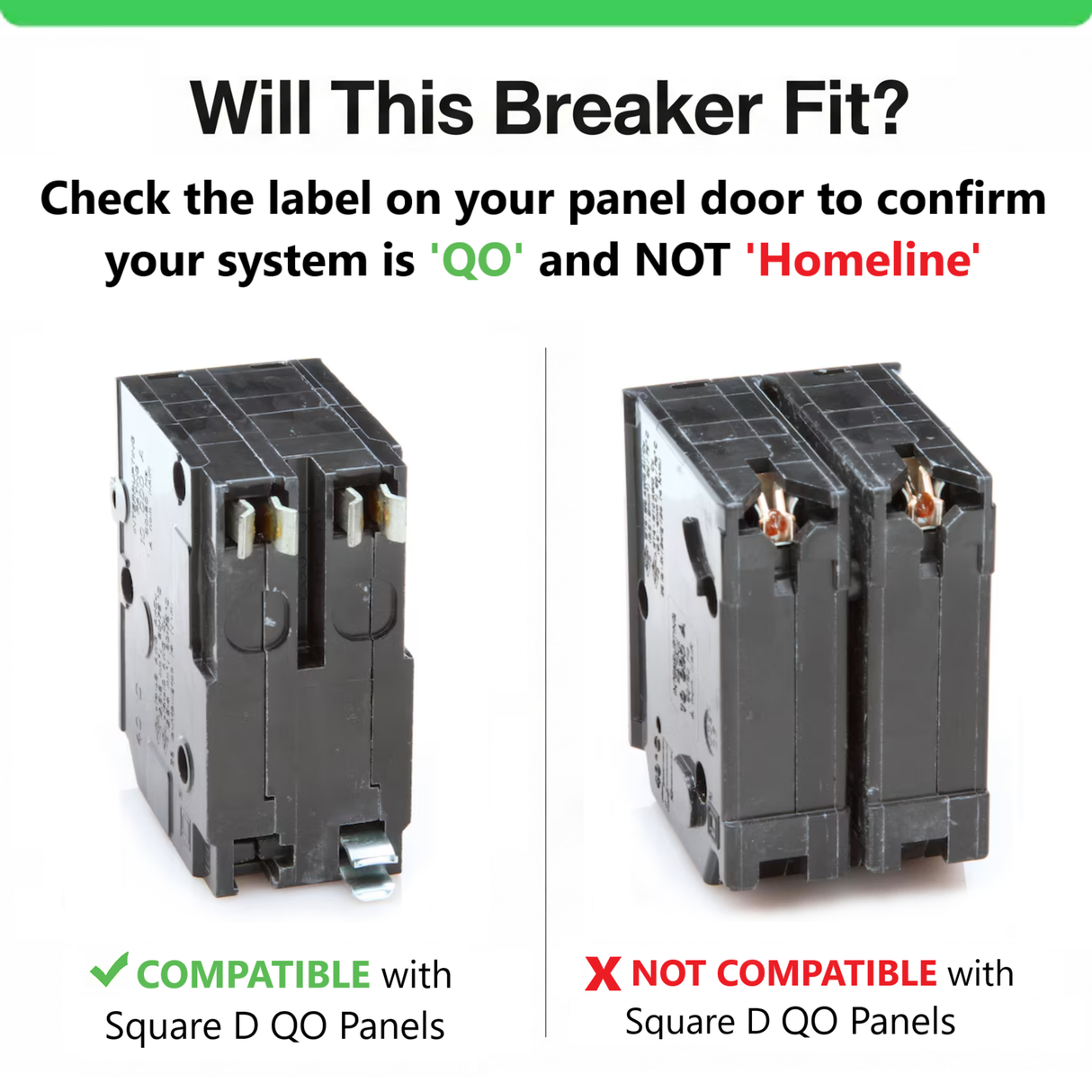 Square D QO 15 Amp Circuit Breaker - 2-Pole (QO215)