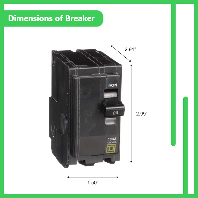 Square D QO 20 Amp Circuit Breaker - 2-Pole (QO220)