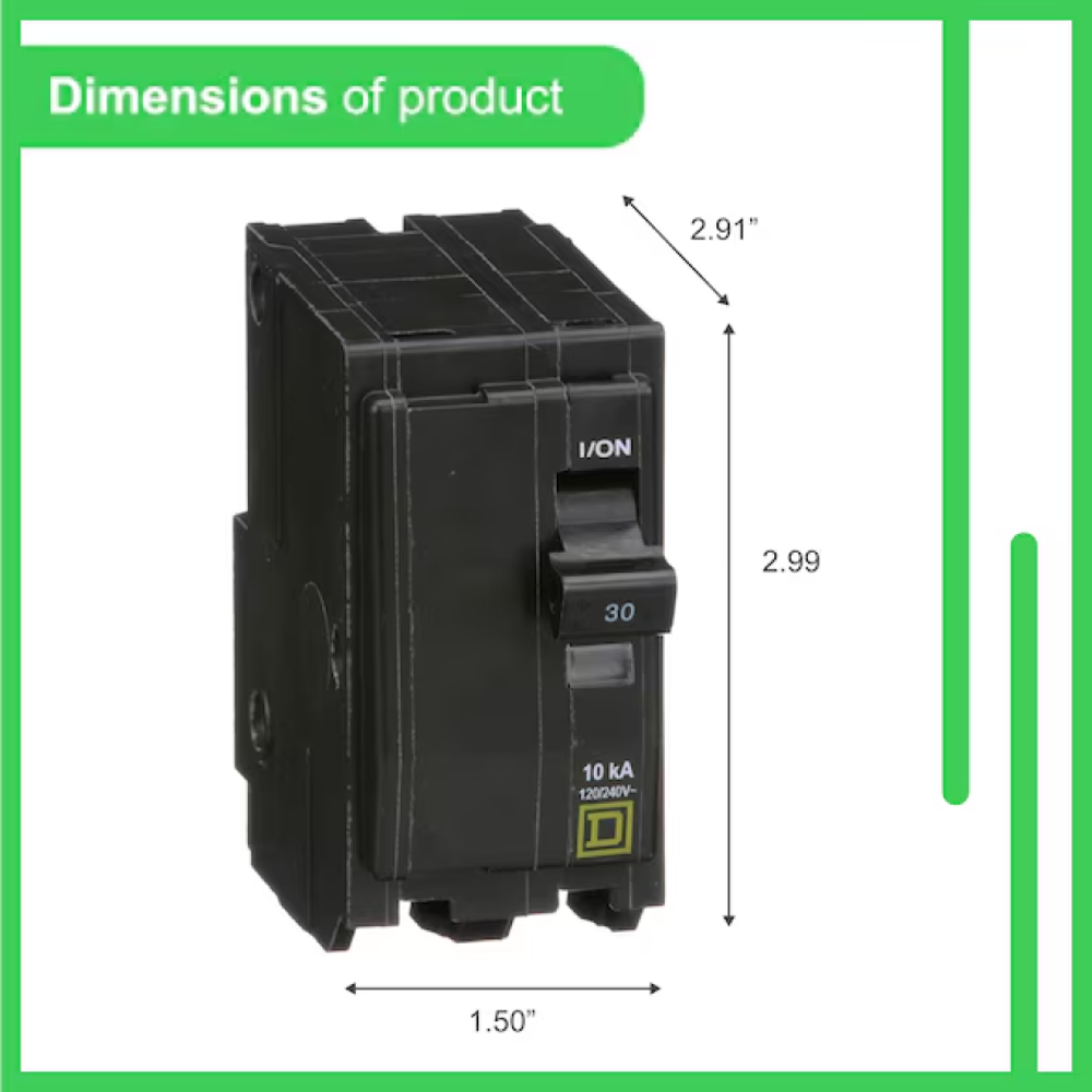 Square D QO 30 Amp Circuit Breaker - 2-Pole (QO230)