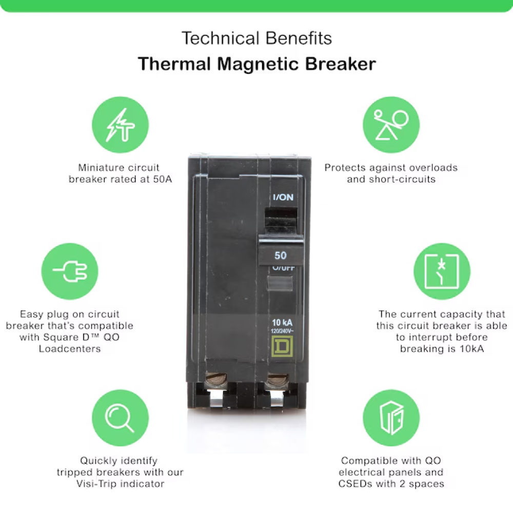 Square D QO 60 Amp Circuit Breaker - 2-Pole (QO260)