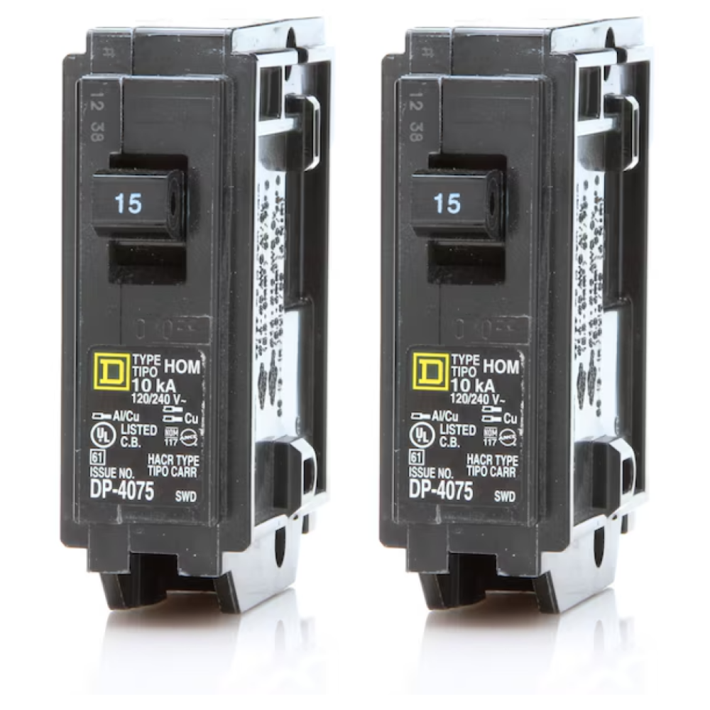 Square D Homeline 15 Amp Circuit Breaker - 1-Pole (HOM115)