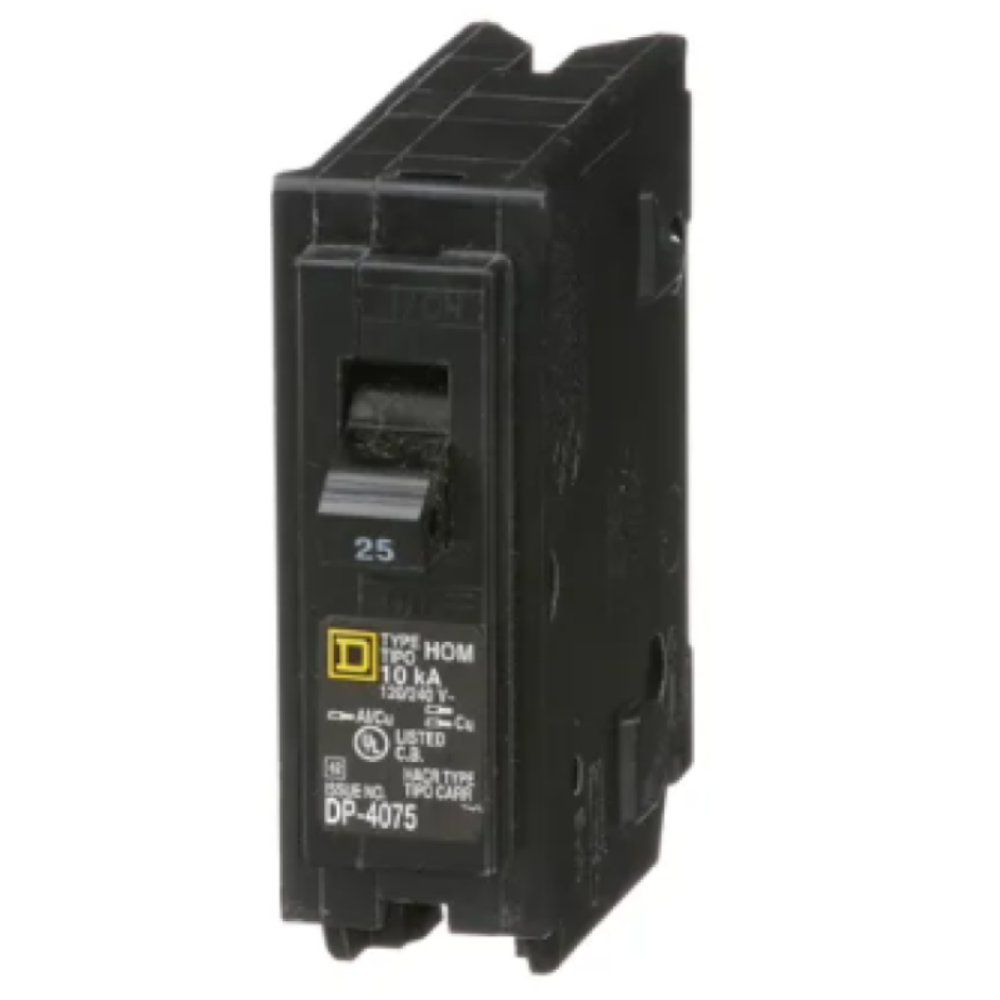 Square D Homeline 25 Amp Circuit Breaker - 1-Pole (HOM125)