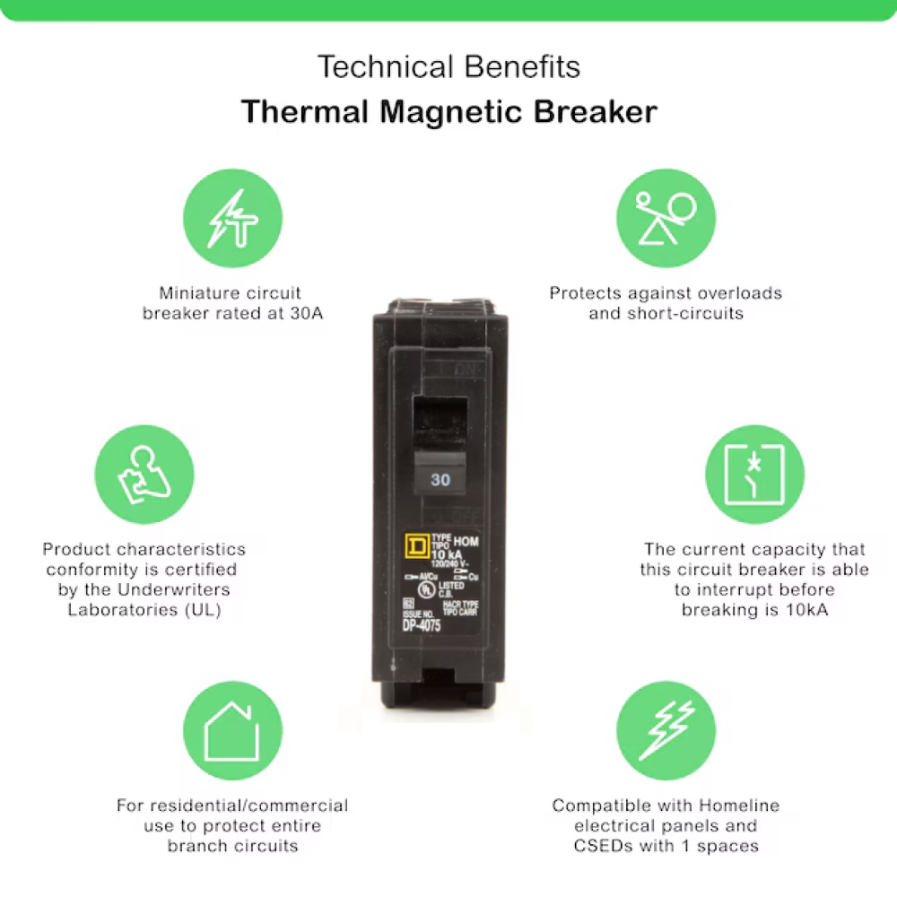 Square D Homeline 30 Amp Circuit Breaker - 1-Pole (HOM130)