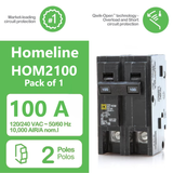 Square D Homeline 100 Amp Circuit Breaker - 2-Pole (HOM2100)