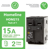 Square D Homeline 15 Amp Circuit Breaker - 2-Pole (HOM215)