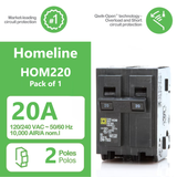 Square D Homeline 20 Amp Circuit Breaker - 2-Pole (HOM220)
