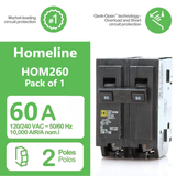 Square D Homeline 60 Amp Circuit Breaker - 2-Pole (HOM260)