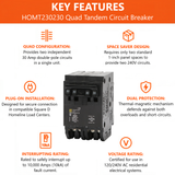 Square D Homeline Quadplex 30/30 Amp Circuit Breaker - 2-Pole (HOMT230230)