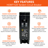 Square D Homeline Tandem 30/20 Amp Circuit Breaker - 1-Pole (HOMT3020)