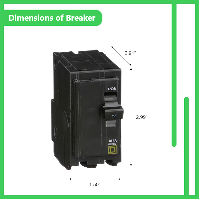 Square D QO 15 Amp Circuit Breaker - 2-Pole (QO215)