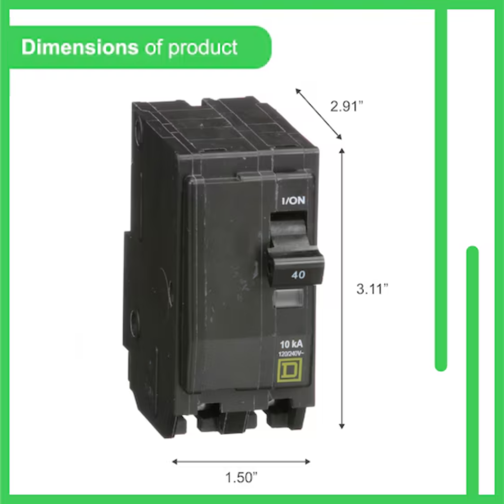 Square D QO 40 Amp Circuit Breaker - 2-Pole (QO240)