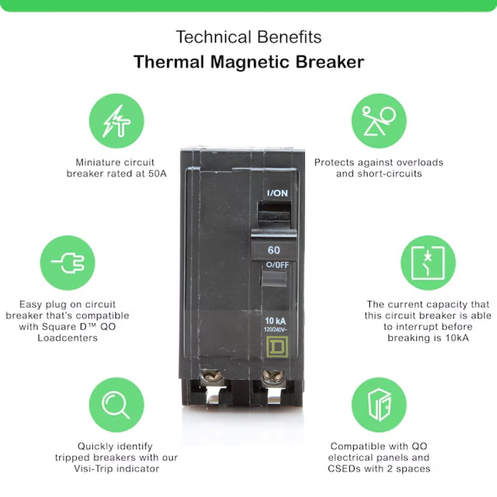 Square D QO 60 Amp Circuit Breaker - 2-Pole (QO260)
