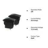 Carling Technologies VLD1S00B-AZC00-000 Rocker Switches DP (ON) Off(ON) 20A 12V Sealed Non-il