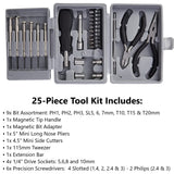 DURATOOL 25-Piece Mini Tool Kit Set for Home, Office, Dorm, and Basic Repairs - Portable Small Tool Kit with Case for Travel
