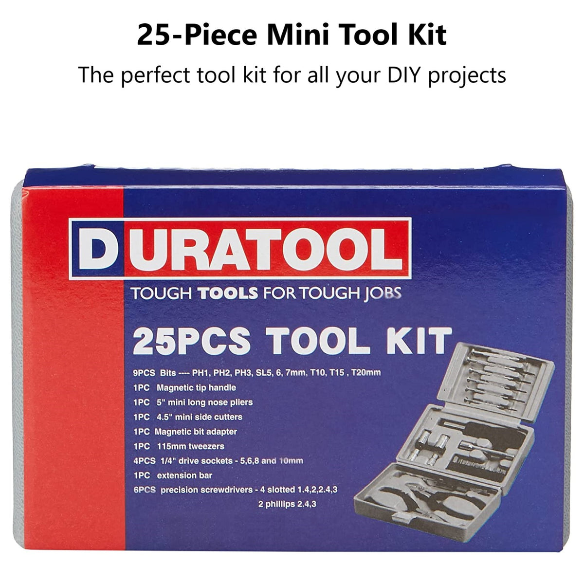25-Piece Mini Tool Kit Set Portable Small Kit with Case for Travel ...